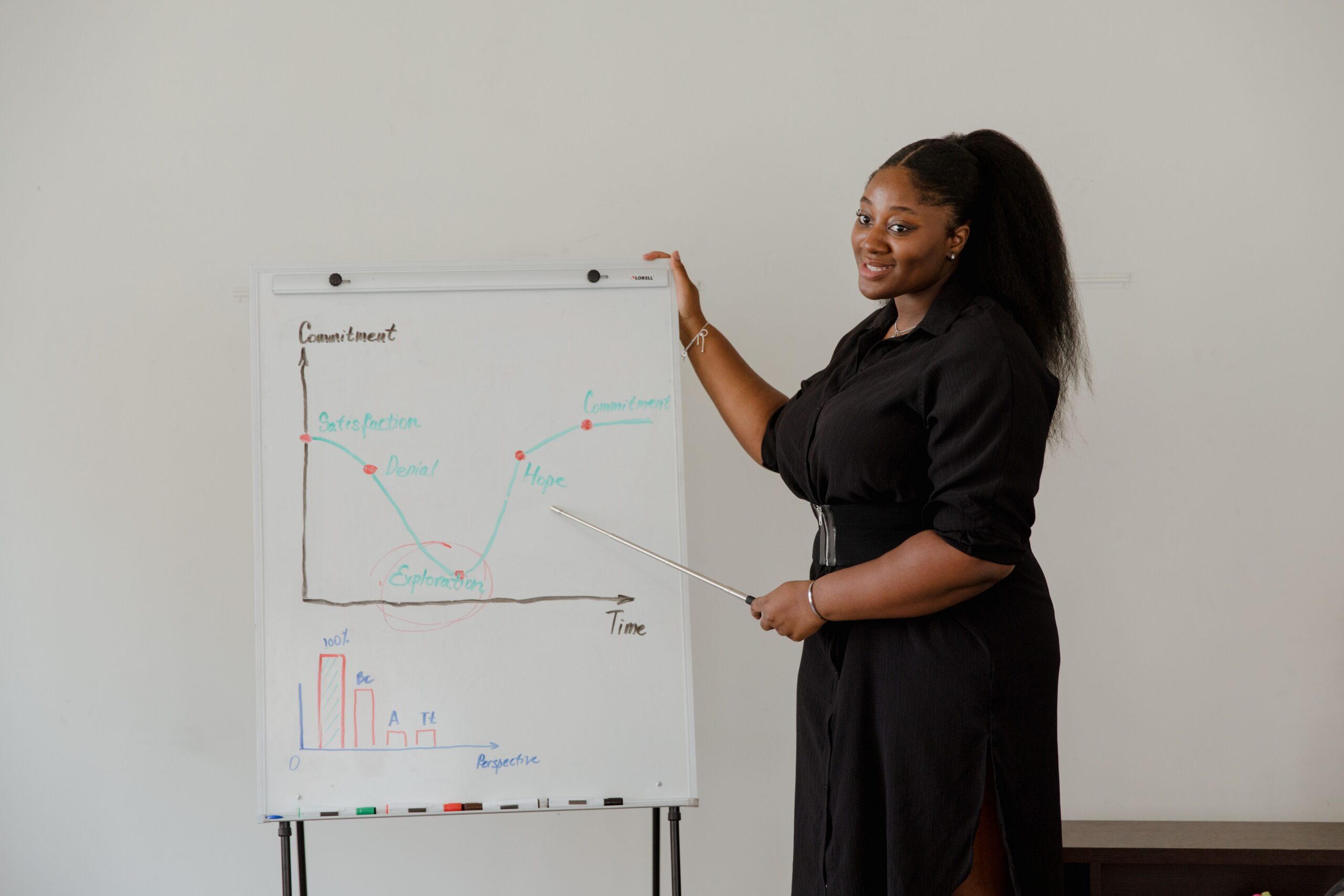 Formatrice africaine animant une session de formation professionnelle